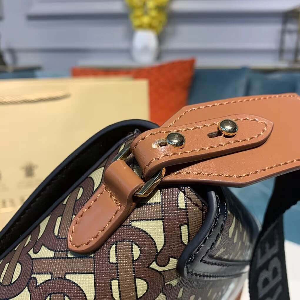 Burberry Monogram Stripe E-canvas Note Crossbody Bag 80193661