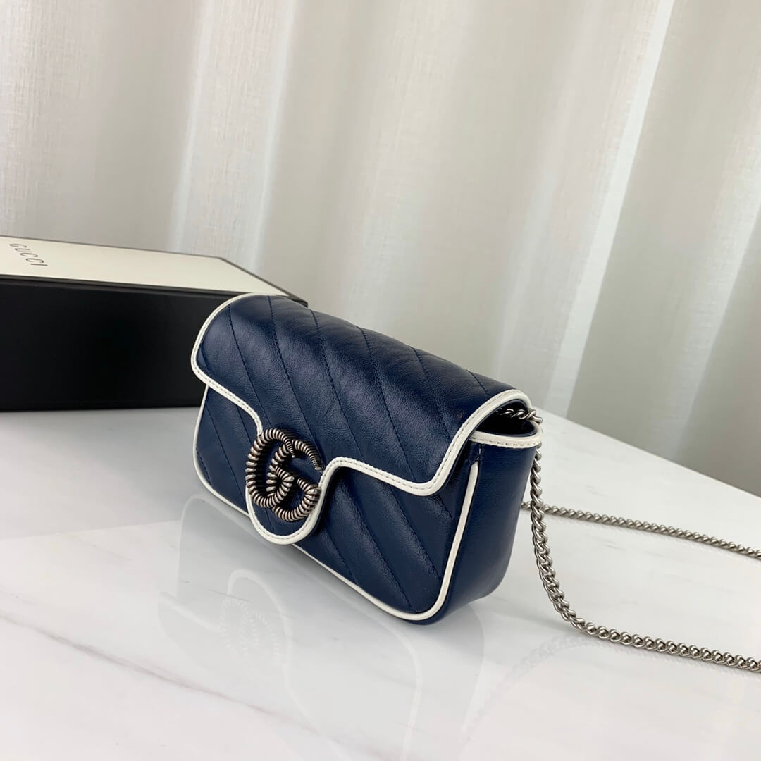 Gucci GG Marmont Super Mini Bag 574969 Blue