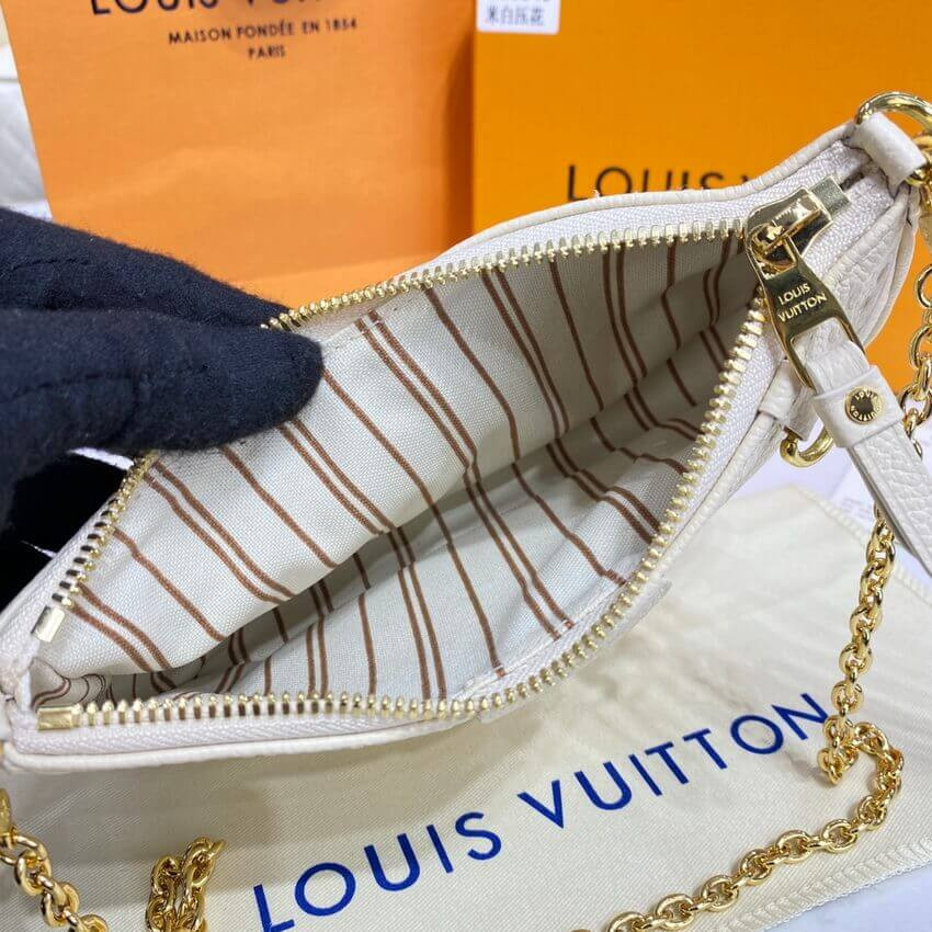 Louis Vuitton Monogram Empreinte Easy Pouch On Strap M81066 Creme