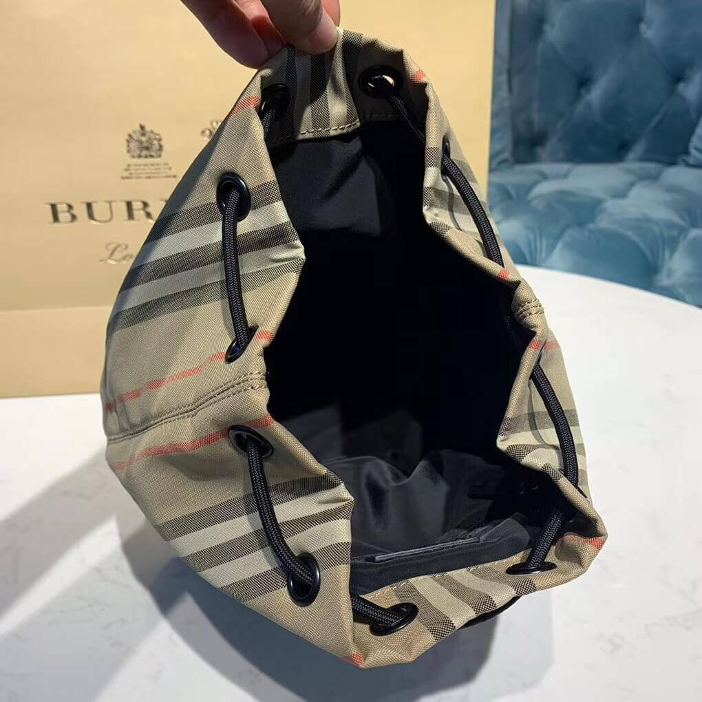 Burberry Logo Print Icon Stripe Nylon Drawcord Pouch 80267371