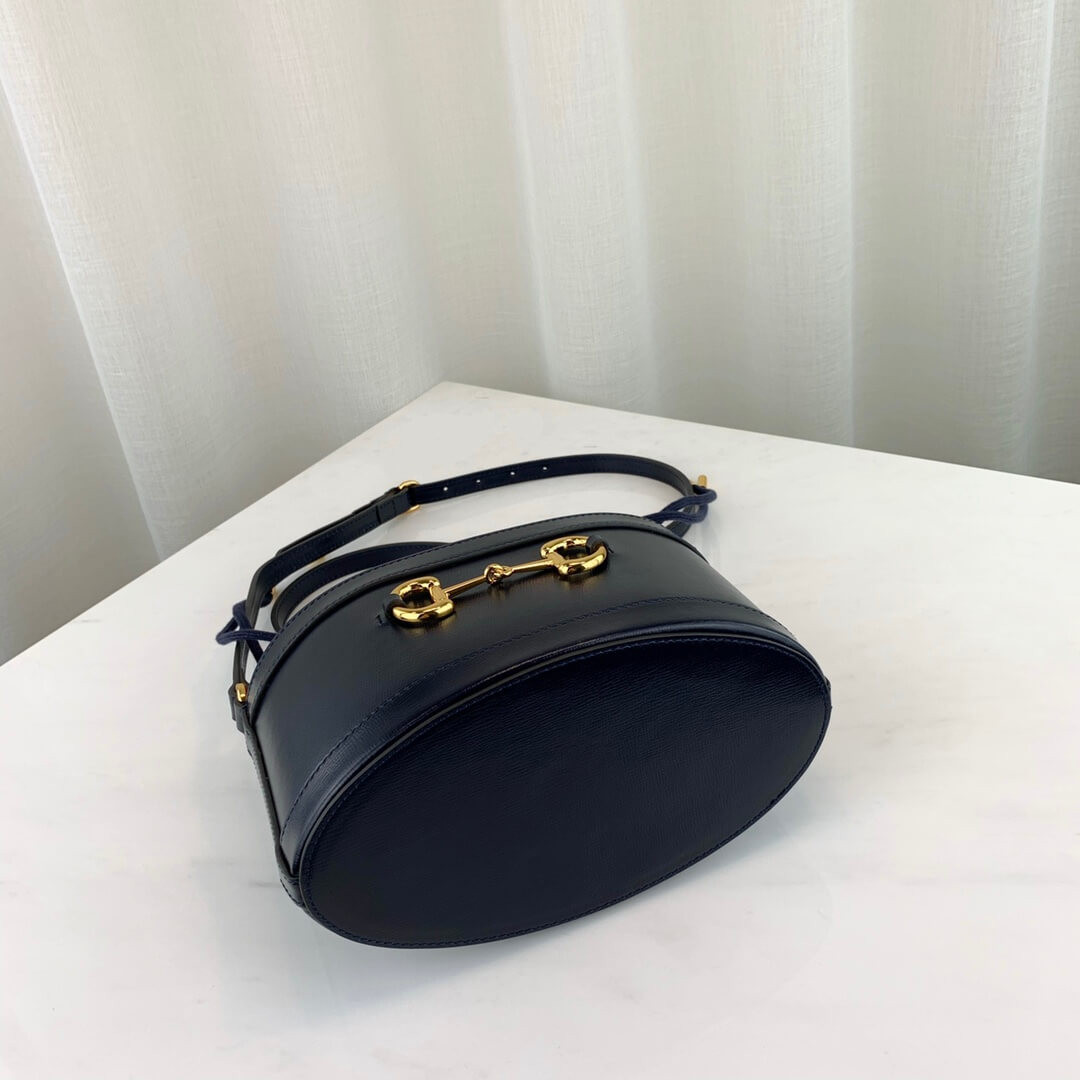 Gucci 1955 Horsebit Bucket Bag 602118 Blue/Red