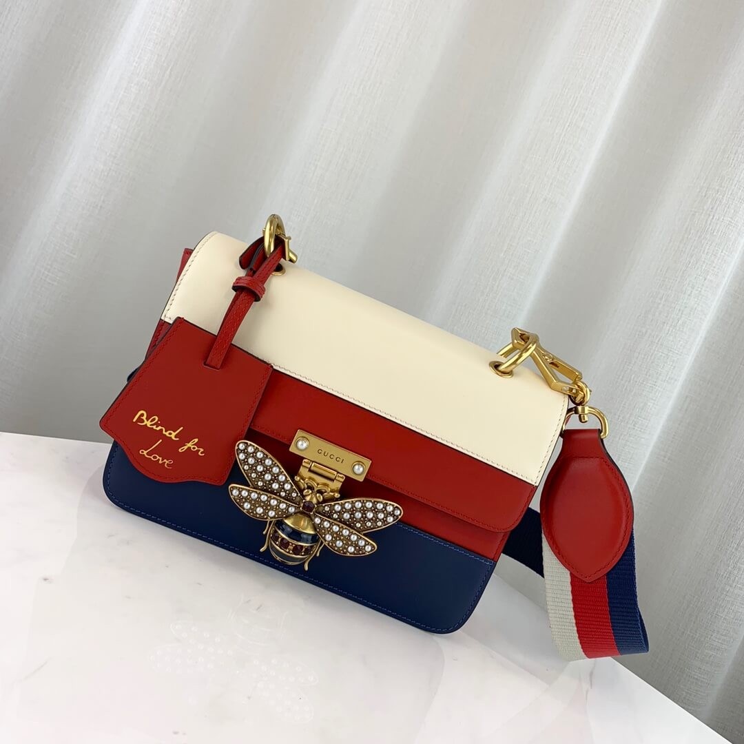Gucci Queen Margaret Shoulder Bag 476542 Blue/Red/White