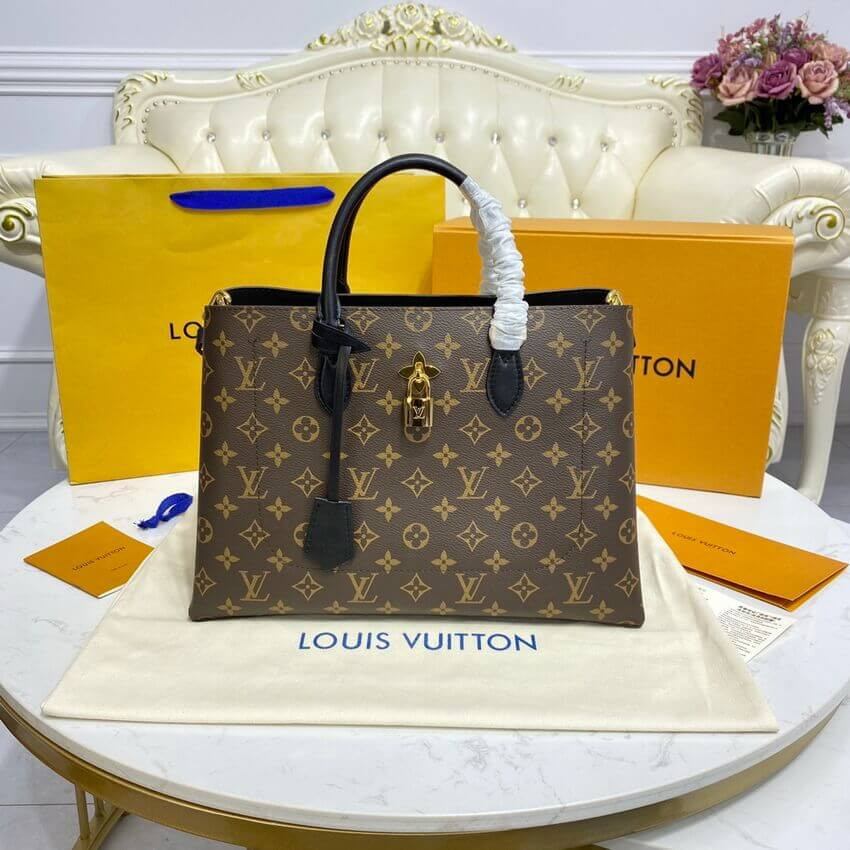 Louis Vuitton Monogram Canvas Flower Tote M43550 Black