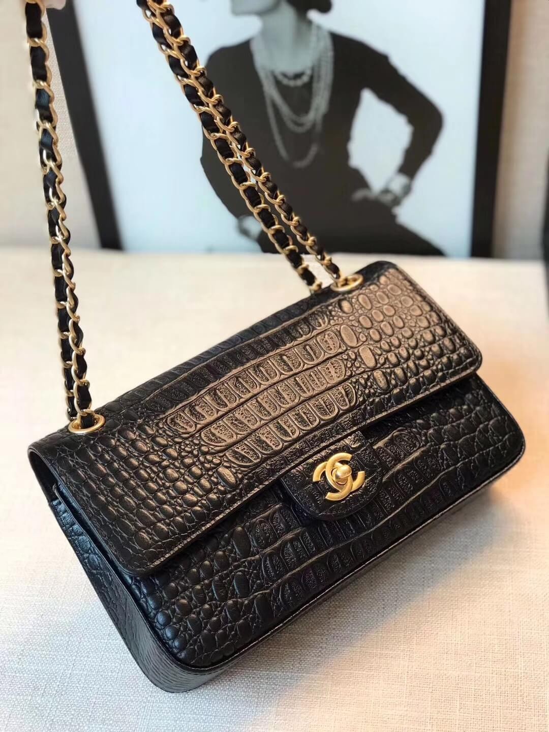 Chanel Alligator Flap Classic Bag 1112
