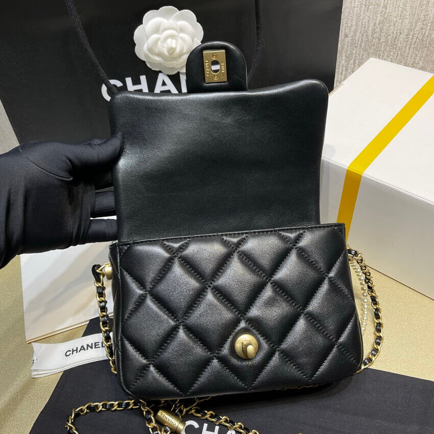 Chanel Lambskin Mini Flap Bag AS2855 Black