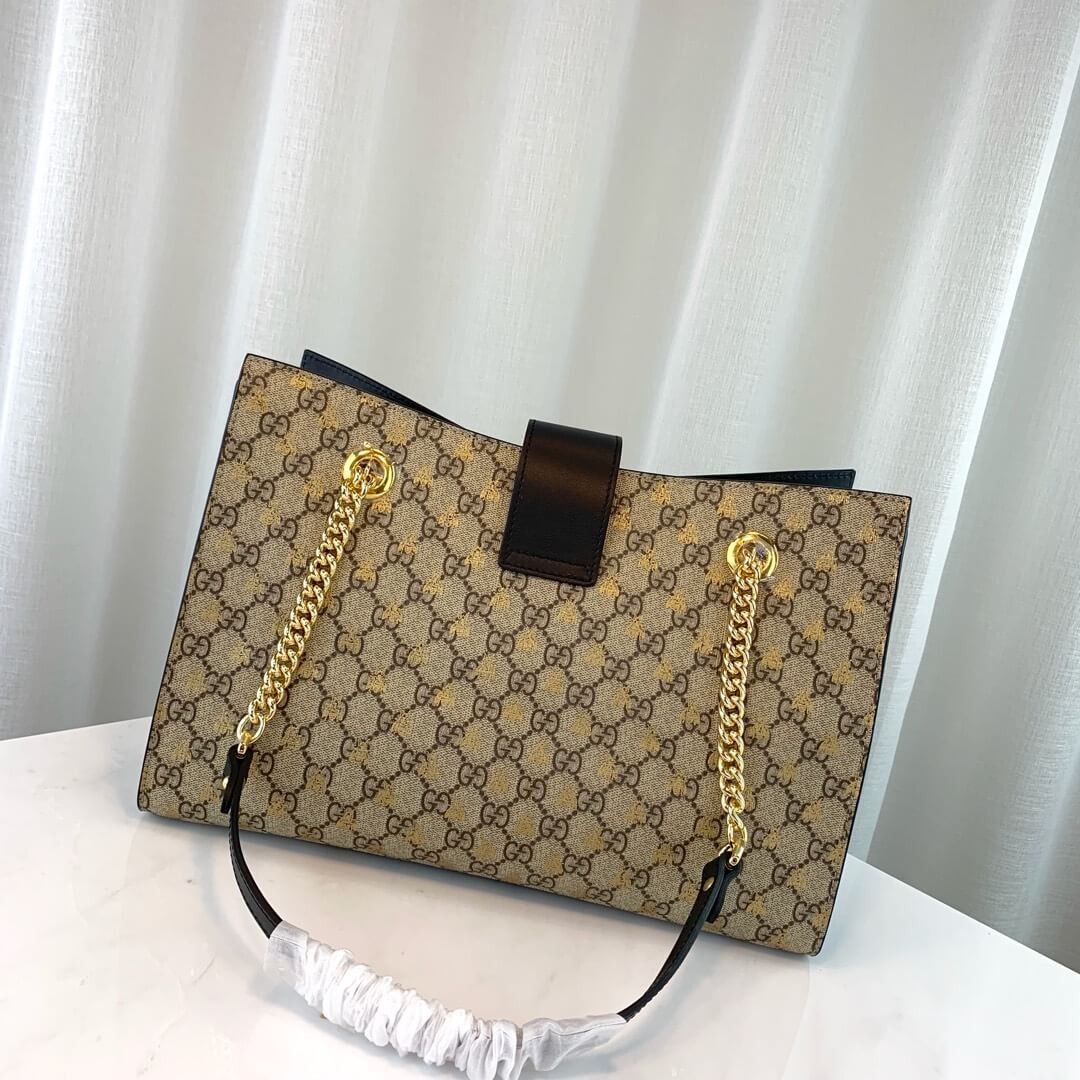 Gucci Padlock GG Supreme Bees Medium Shoulder Bag 479197