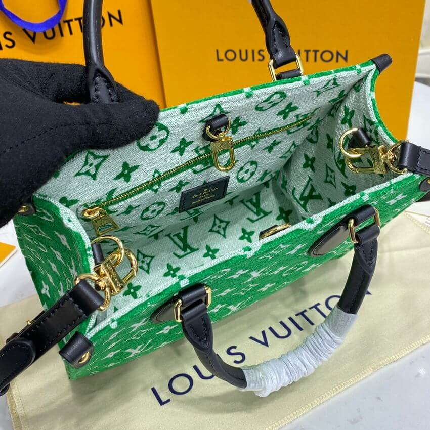 Louis Vuitton Monogram Jacquard Velvet Onthego PM M46216 Green