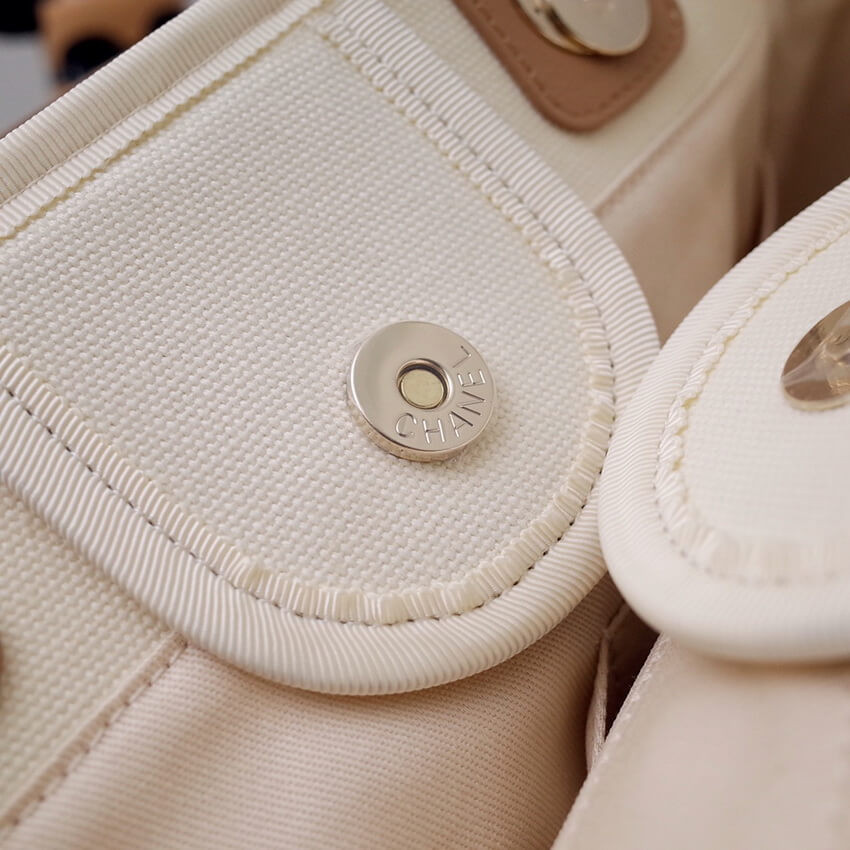 Chanel Canvas Large Deauville Pearl Tote Bag A66941