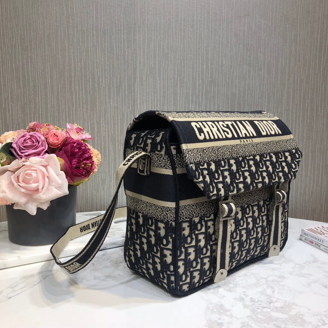 Christian Dior Oblique Embroidery Diorcamp Bag M1291