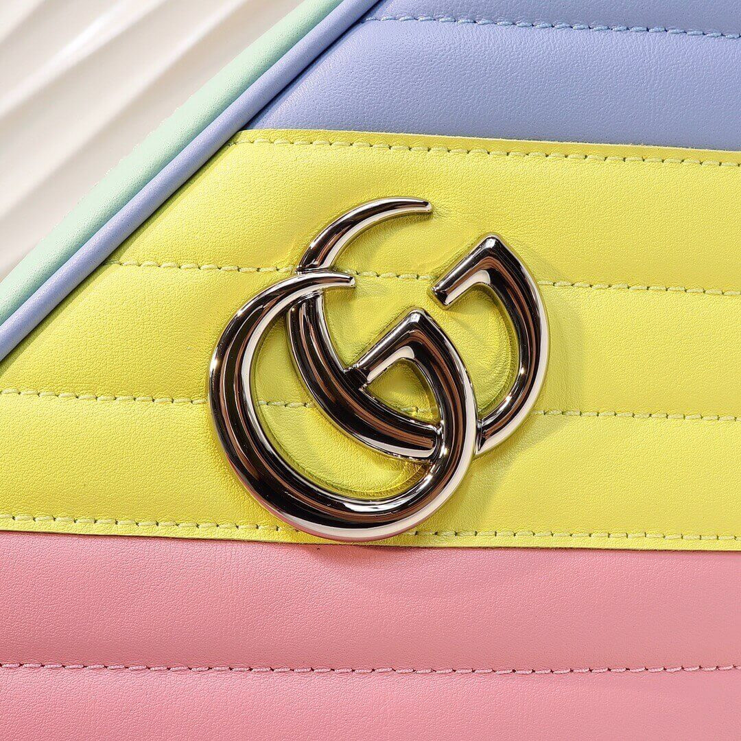 Gucci GG Marmont Small Shoulder Bag In Pastel And Rainbow 447632