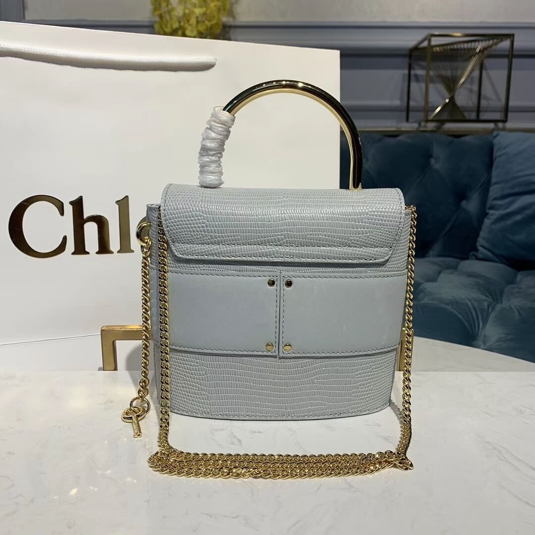 Chloe Small Aby Lock Chain Bag Embossed Lizard Effect S1220