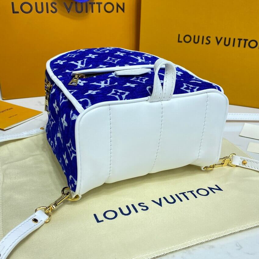 Louis Vuitton Monogram Jacquard Velvet Palm Springs Mini M46207 Blue