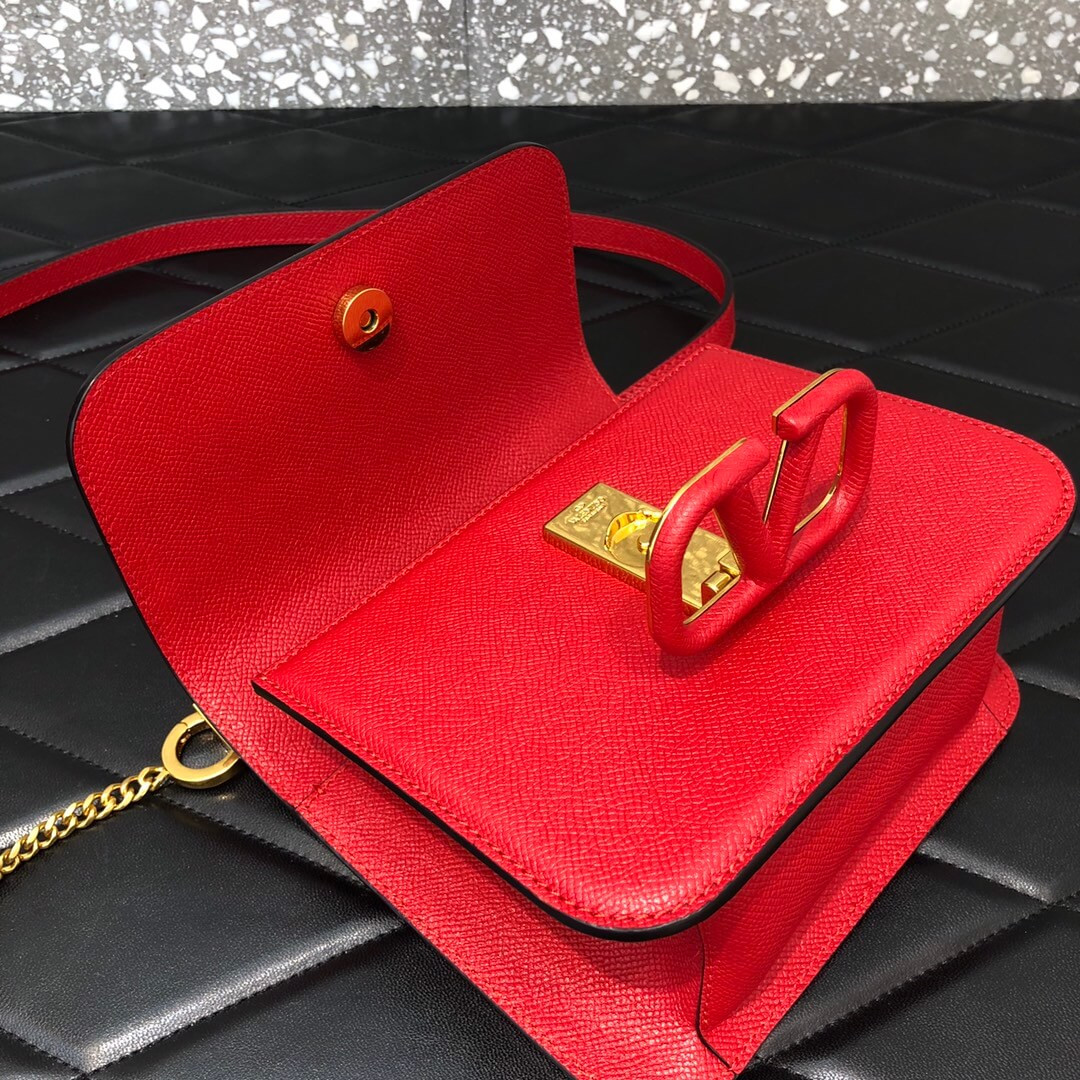 Valentino Small Vsling Shiny Calfskin Shoulder Bag 0021