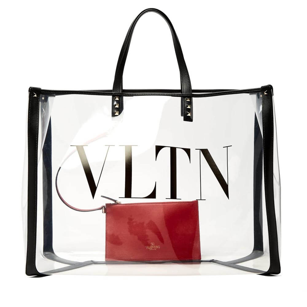 Valentino Garavani Grande Plage Medium PVC & Leather Tote Bag 9008
