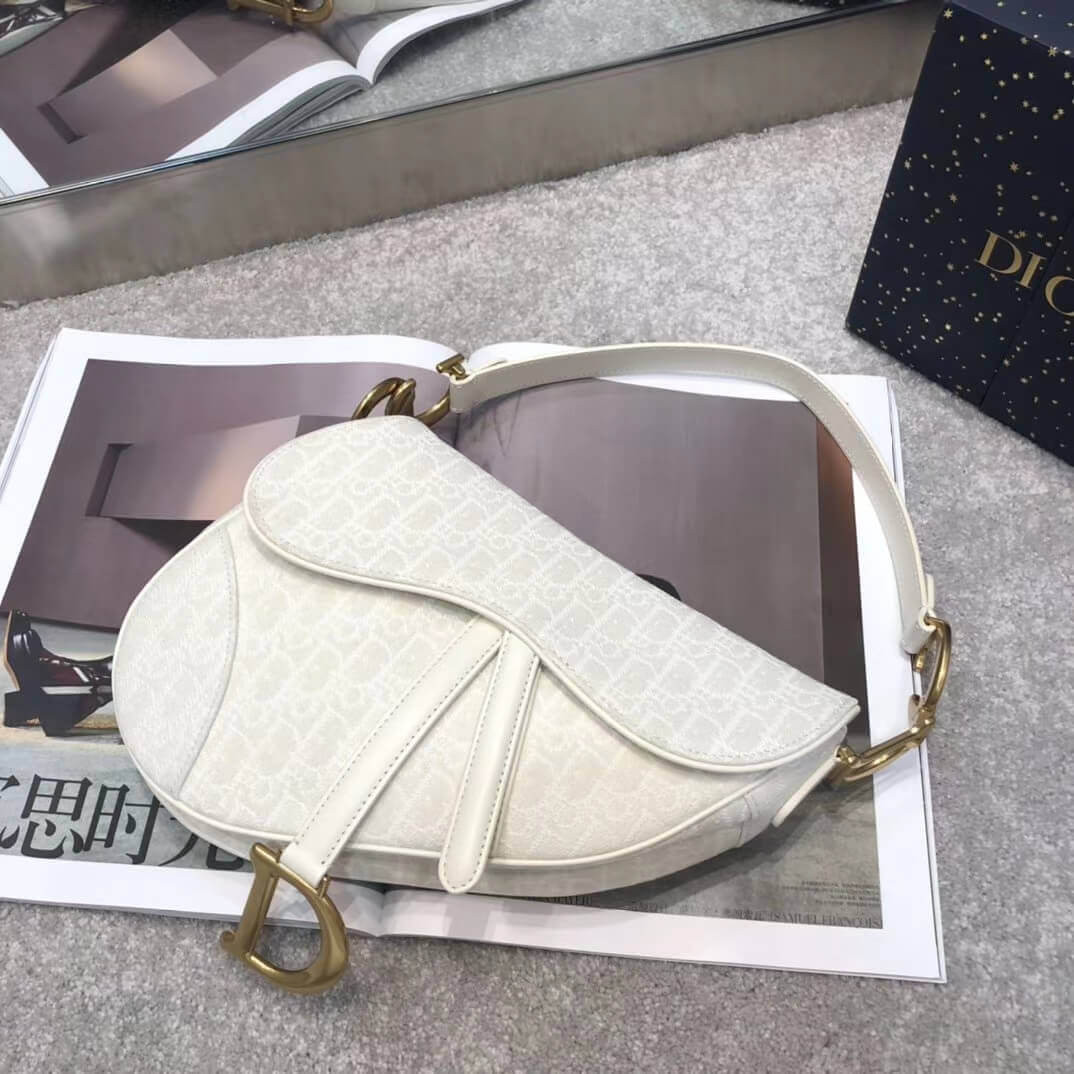 Christian Dior Saddle Bag Ecru Ultramatte Calfskin M0446