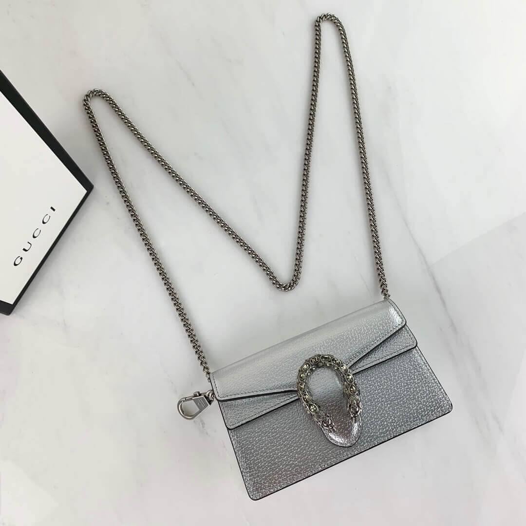 Gucci Silver Dionysus Super Mini Bag 476432