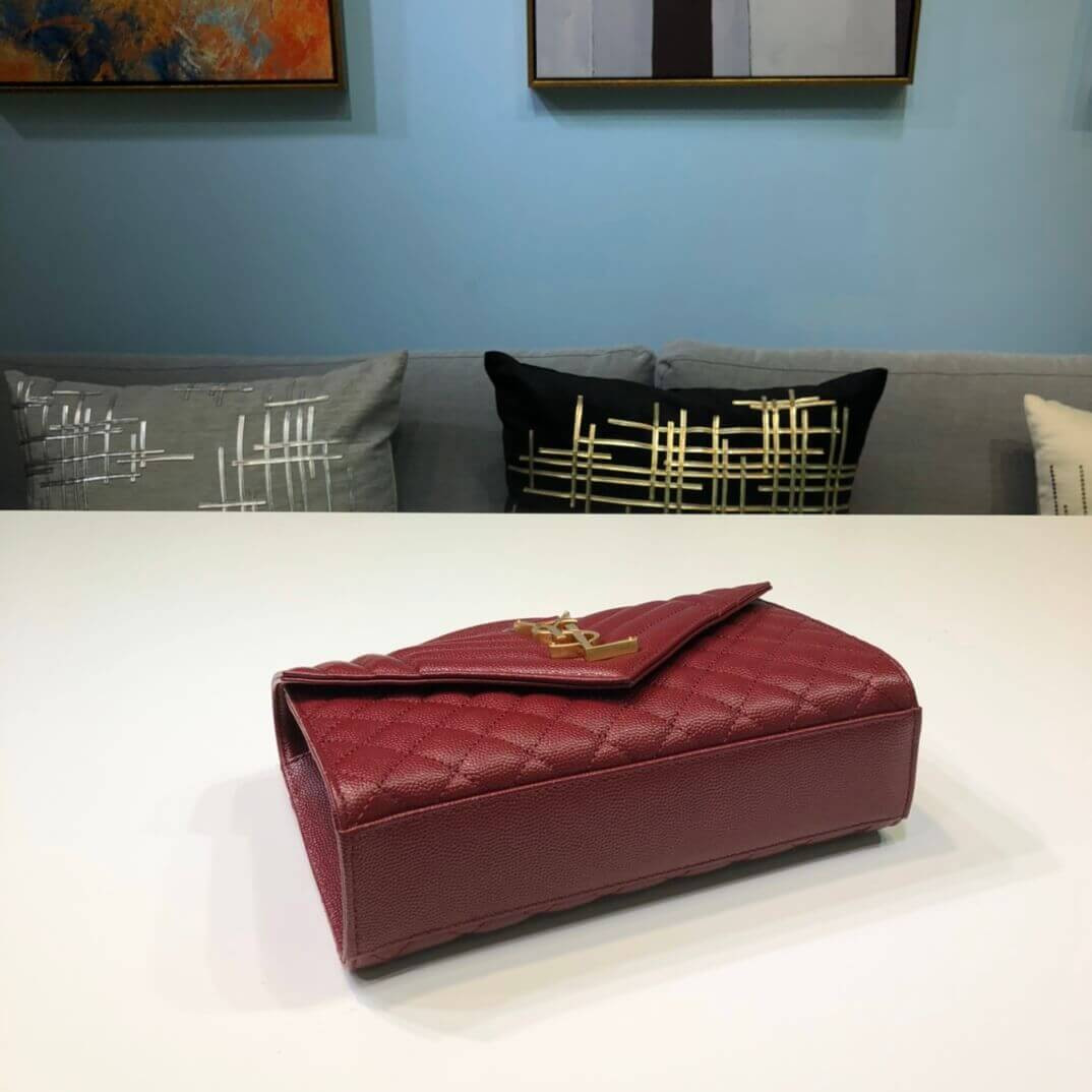 Saint Laurent Grain Leather Envelope Small Bag 526286