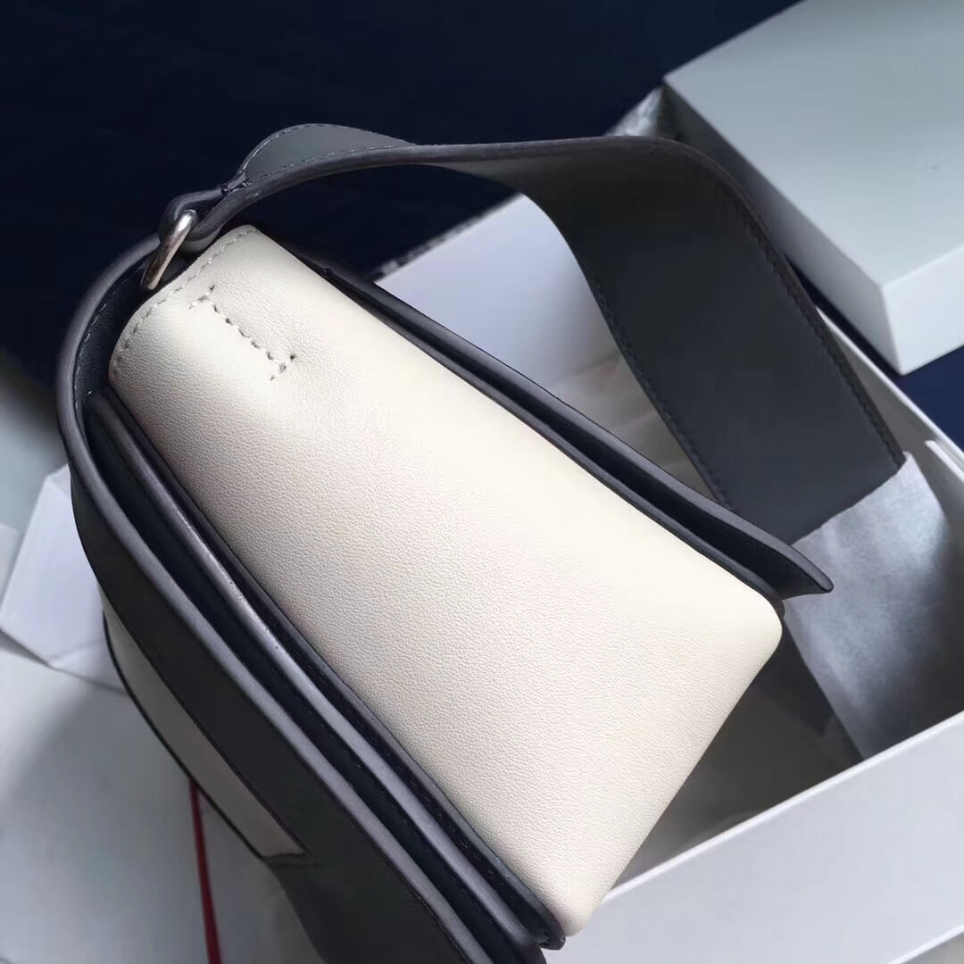 Celine Frame Medium Shoulder Bag 180263 Grey/White