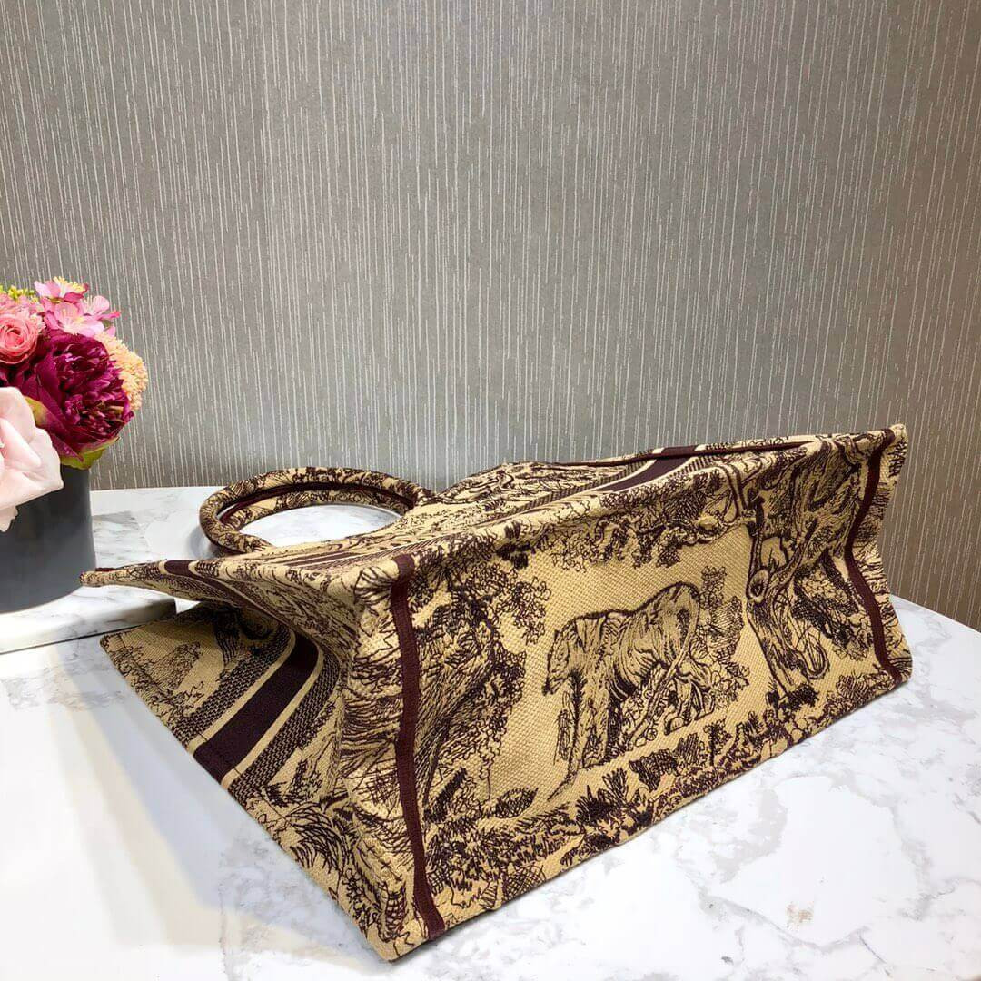 Christian Dior Book Tote Black Toile De Jouy Bag M1286