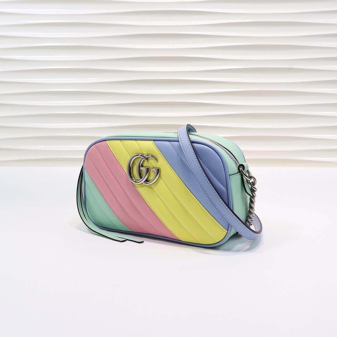 Gucci GG Marmont Small Shoulder Bag In Pastel And Rainbow 447632