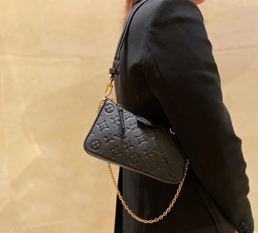 Louis Vuitton Monogram Empreinte Easy Pouch On Strap M80349 Black