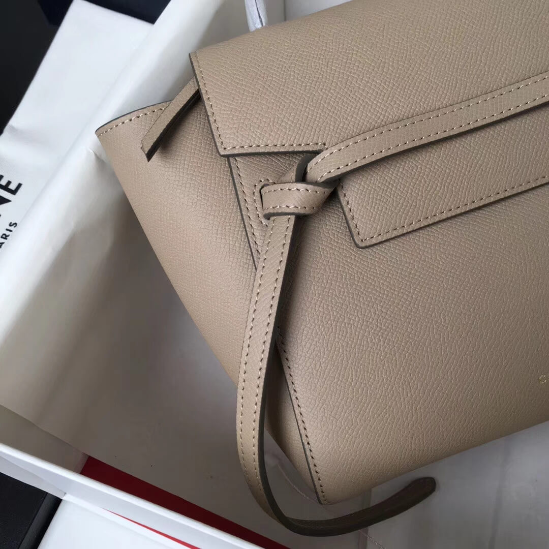 Celine Micro Belt Bag In Grained Calfskin 189153 Light Taupe