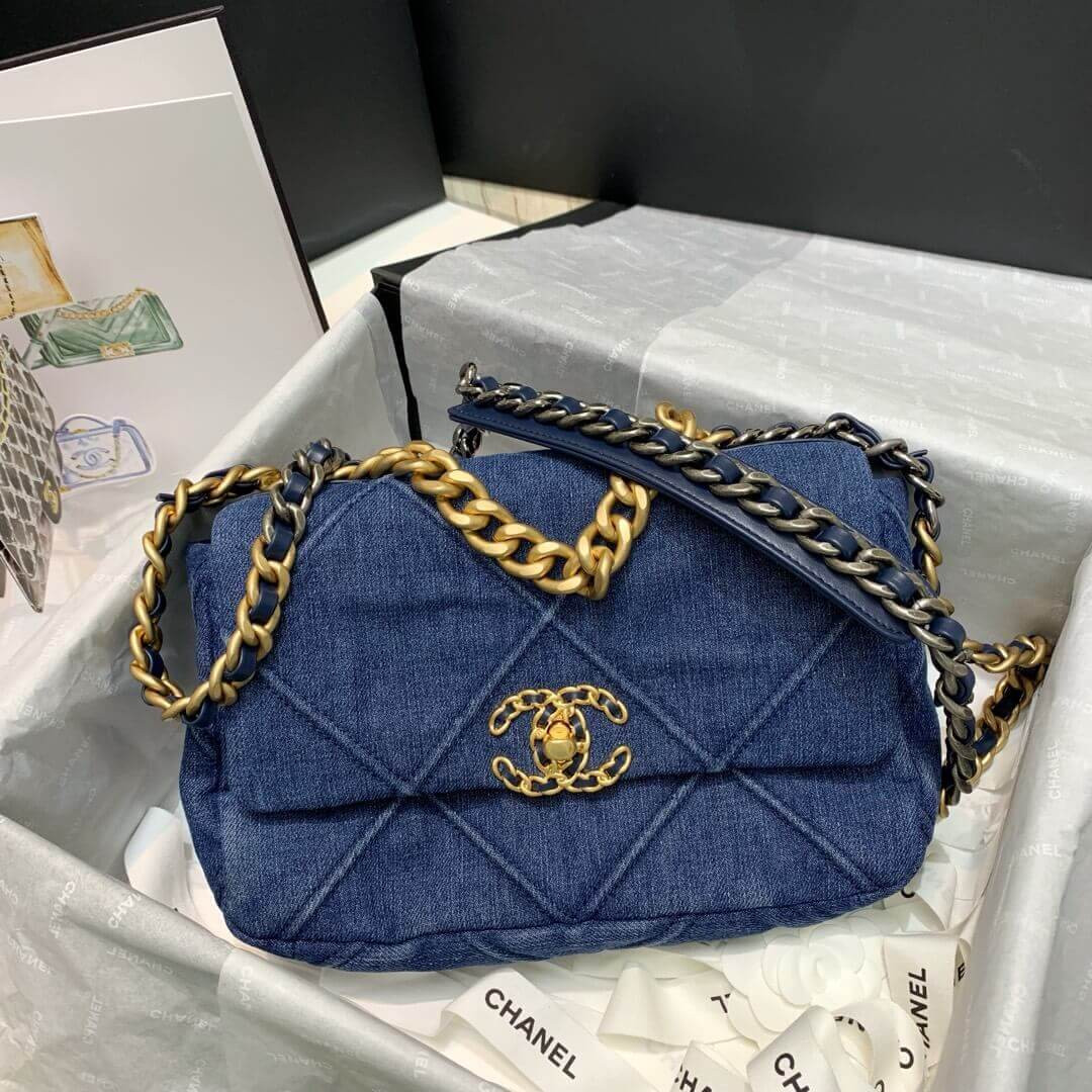 Chanel 19 Small Flap Bag AS1160 Denim