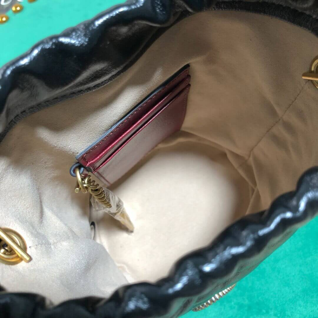 Gucci GG Marmont Mini Bucket Bag 575163 Black