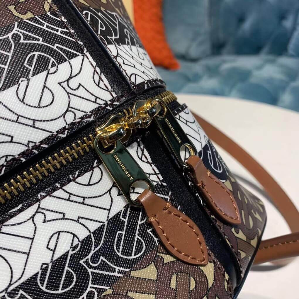 Burberry Small Monogram Stripe E-canvas Cube Bag 80193561