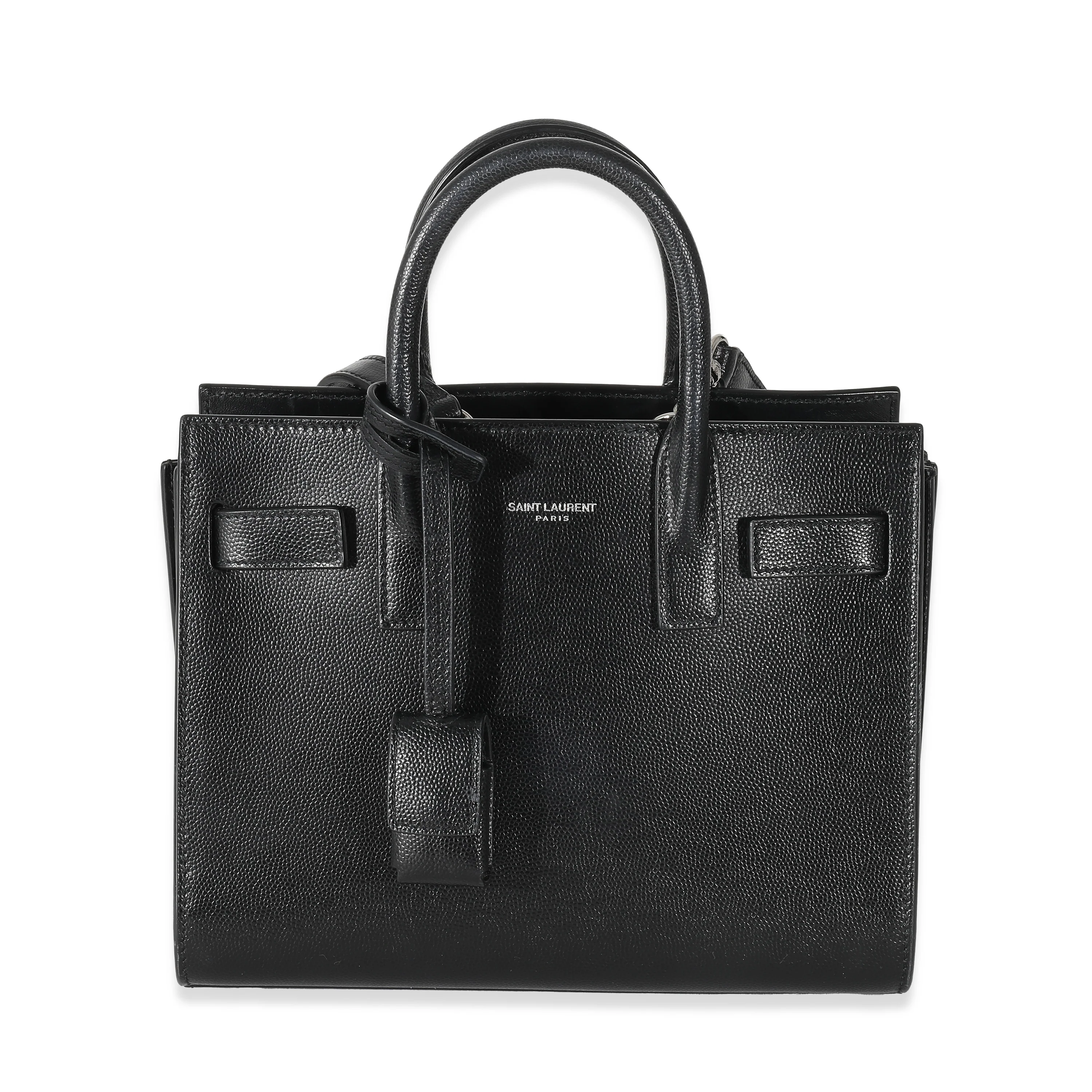 Saint Laurent Black Grained Leather Nano Sac De Jour