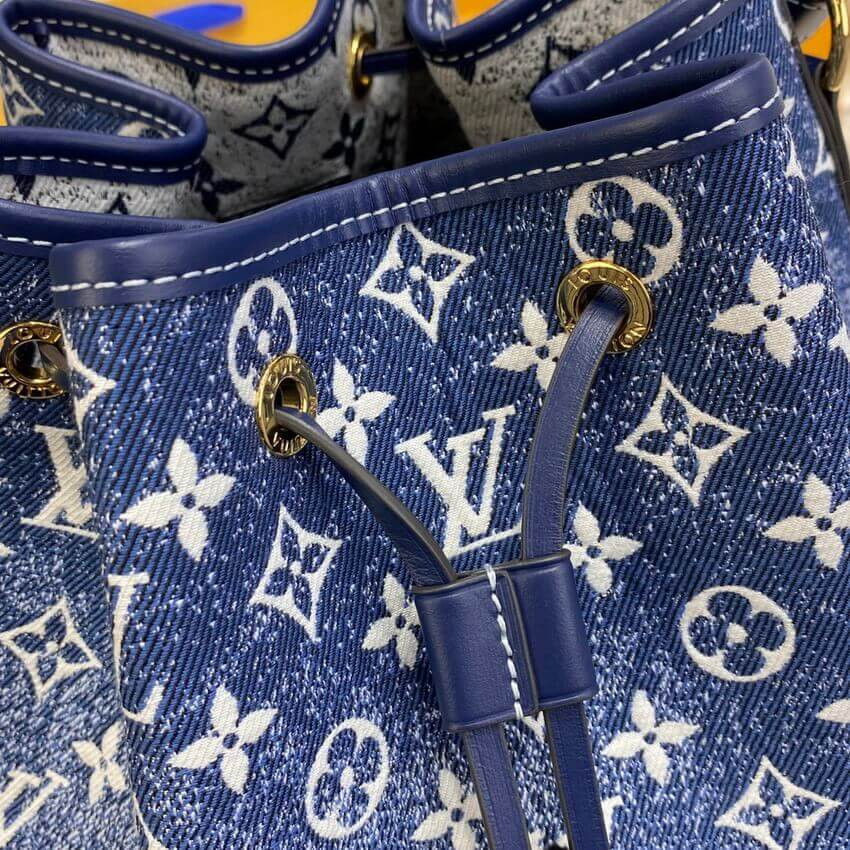 Louis Vuitton Denim Jacquard Textil Petit Noe M59606
