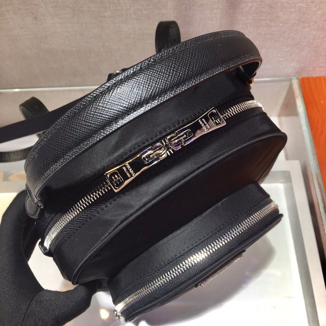 Prada Nylon And Saffiano Leather Backpack 1BZ3811