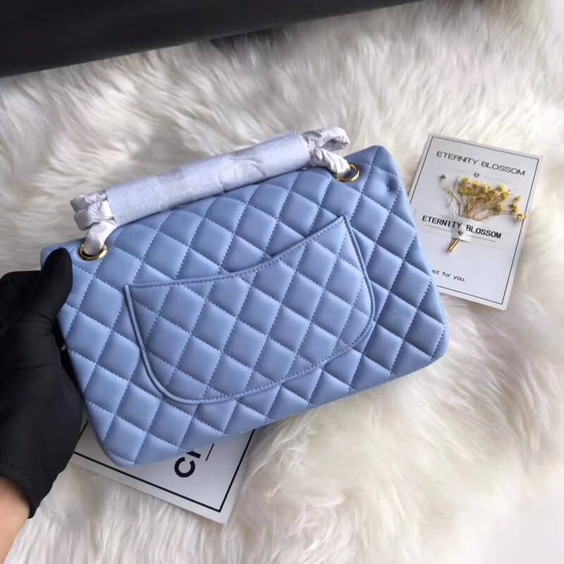 Chanel 1112 Blue Medium Size 2.55 Lambskin Leather Flap Bag