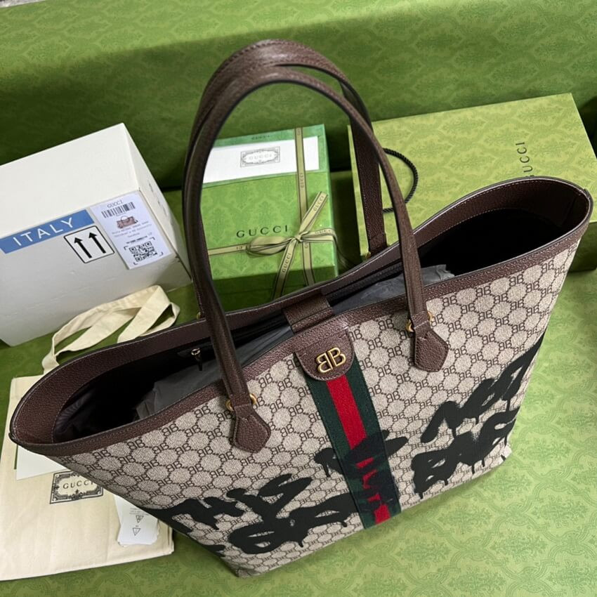 Balenciaga x Gucci Hacker Graffiti Large Tote Bag 680127