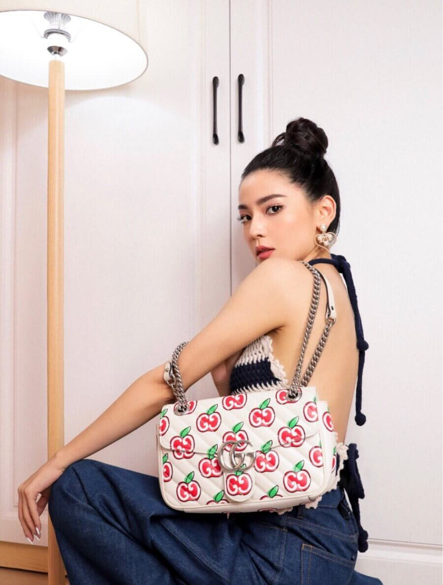 Gucci GG Apple Print Shoulder Bag 443497