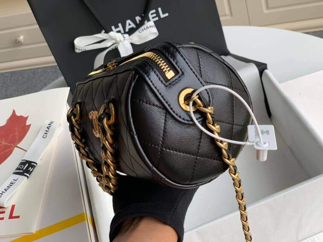 Chanel Shiny Lambskin Small Bowling Bag AS1899