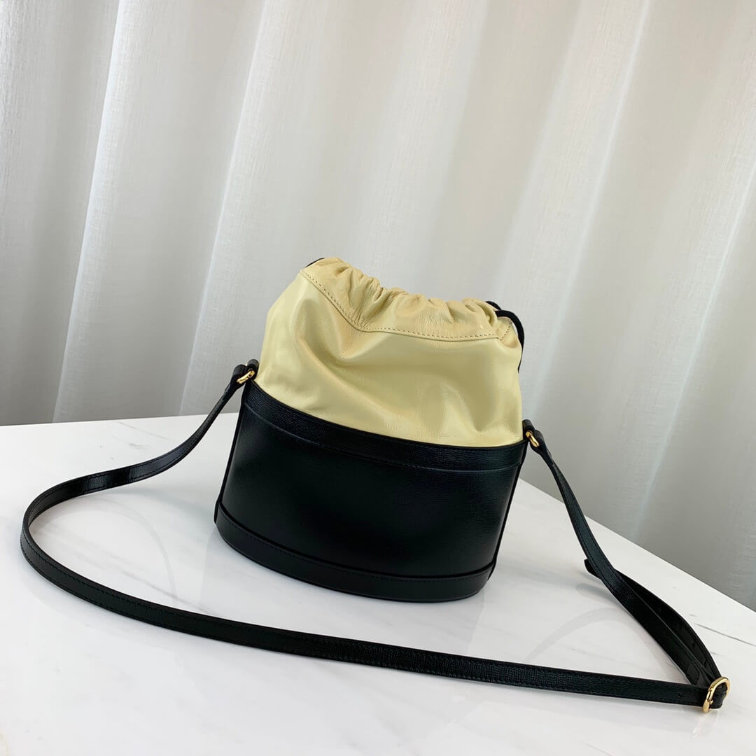 Gucci 1955 Horsebit Bucket Bag 602118 Black/Butter