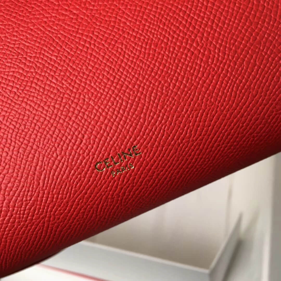 Celine Micro Belt Bag In Grained Calfskin 189153 Red