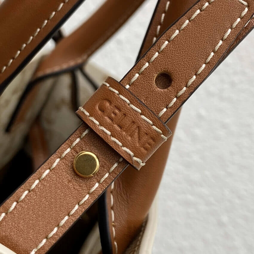 Celine Small Vertical Cabas In Triomphe Canvas 191542 White