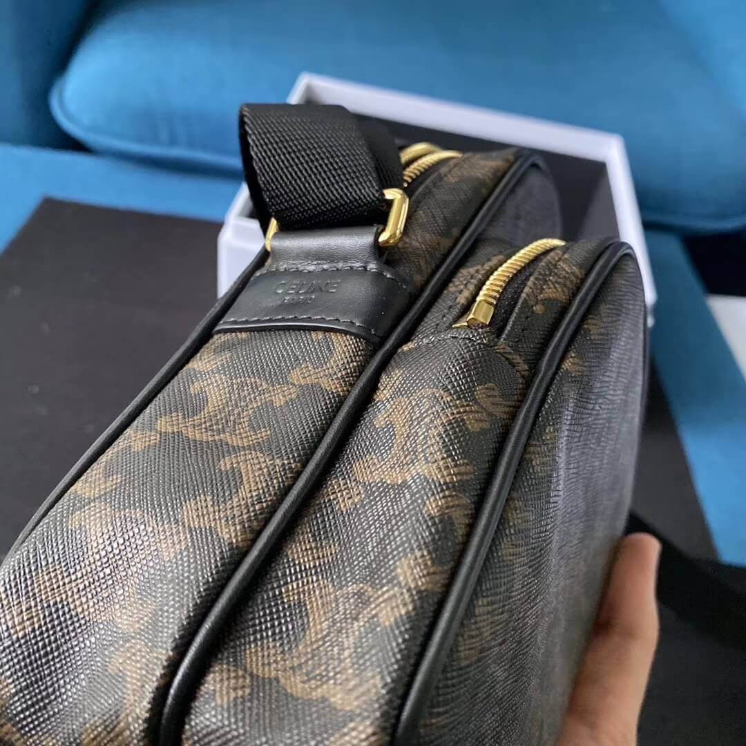 Celine Mini Pocket Messenger Bag In Triomphe Canvas 190832