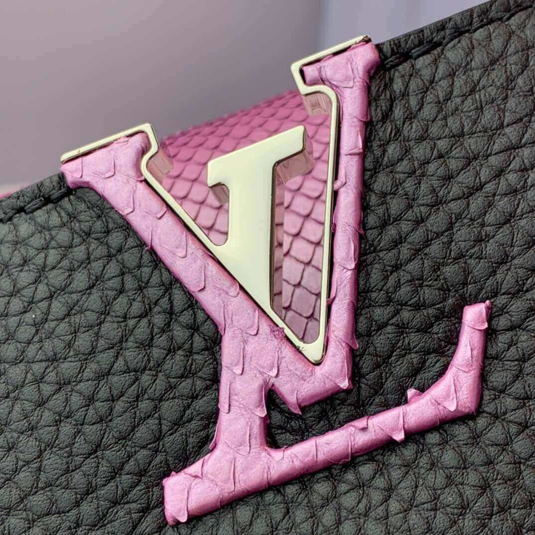 Louis Vuitton Taurillon Leather and Ayers Snakeskin Capucines Mini M55914