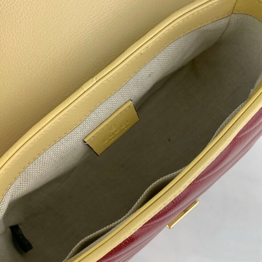 Gucci GG Marmont Mini Bag 583571 Blue and Red Leather