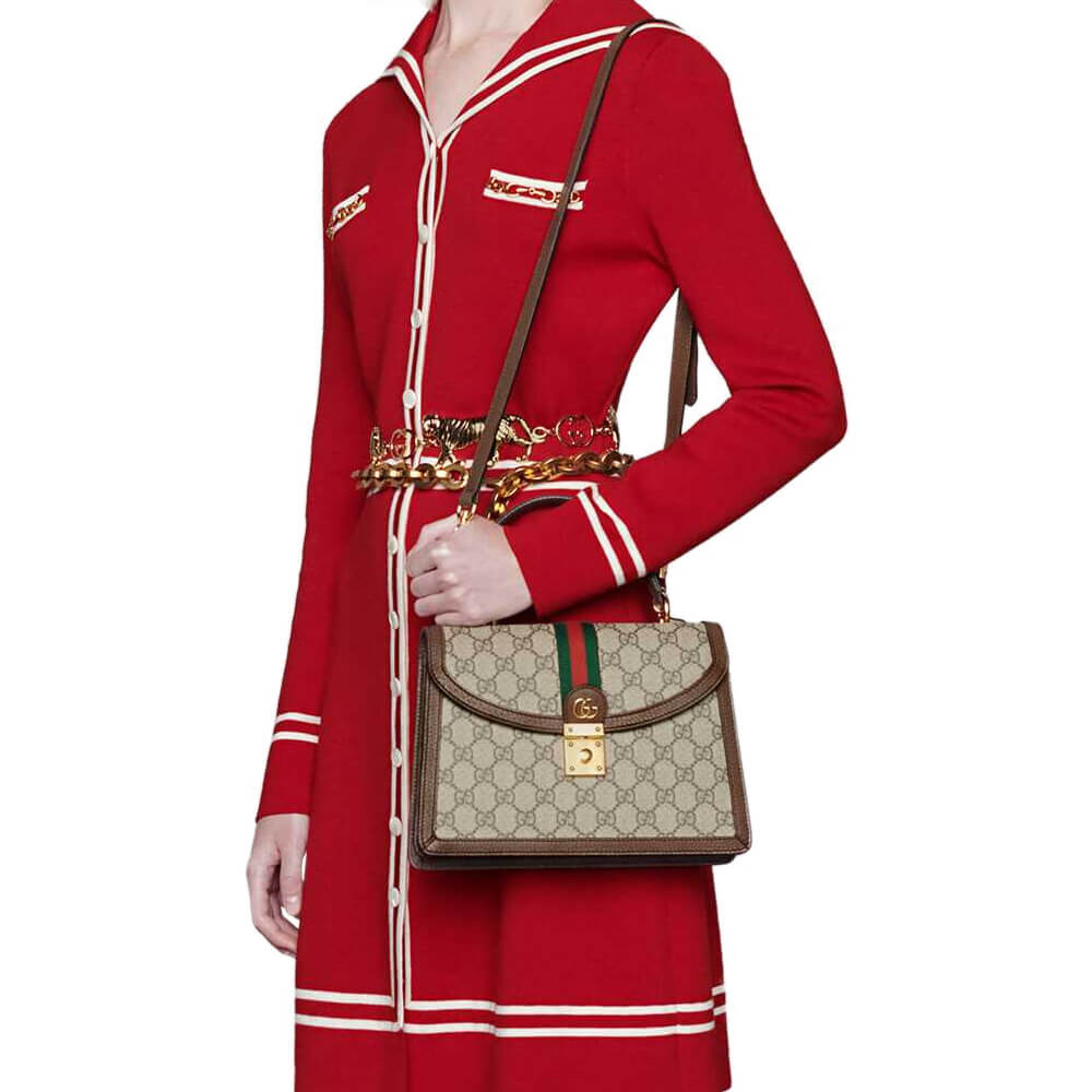 Gucci Ophidia Small Top Handle Bag With Web 651055