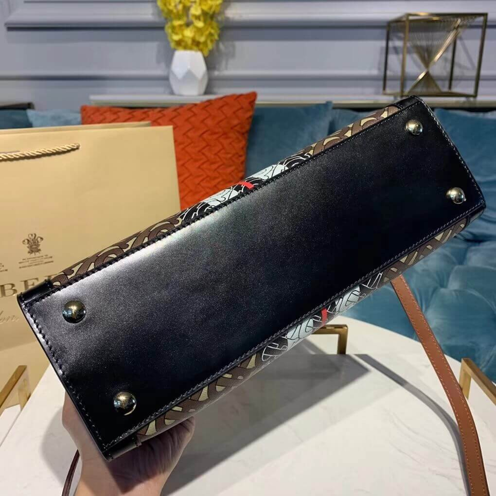 Burberry Medium Monogram Stripe E-canvas Title Bag 80216991