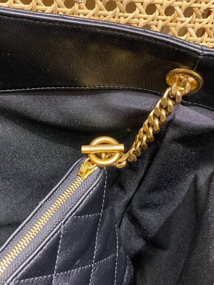 YSL Saint Laurent Icare Maxi Shopping Bag In Black Quilted Lambskin 698651