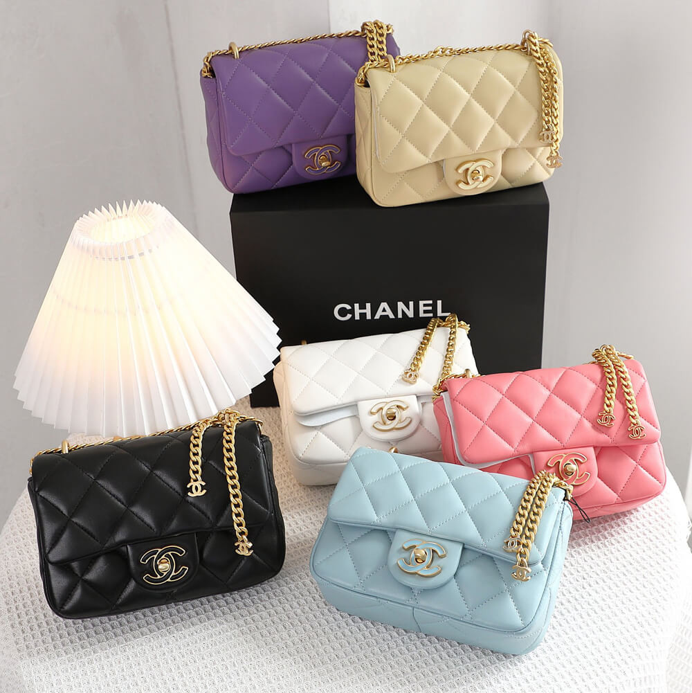 Chanel Mini Flap Bag in Lambskin with Enamel CC AS3113