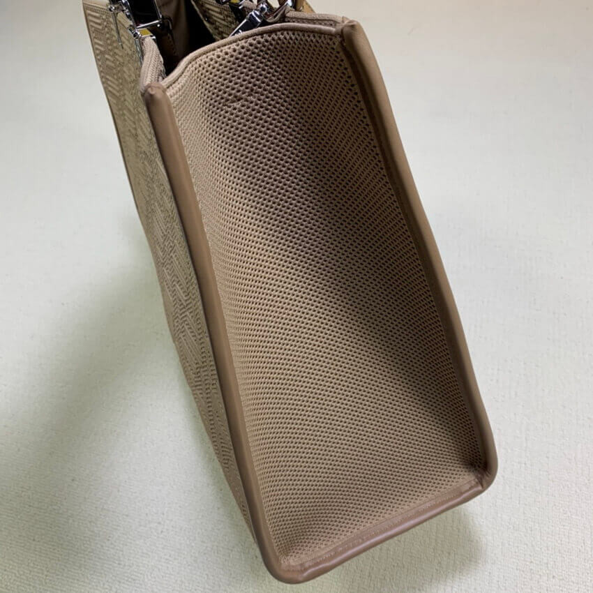 Fendi Medium Sunshine Tote Bag in Apricot FF Fabric 8BH386