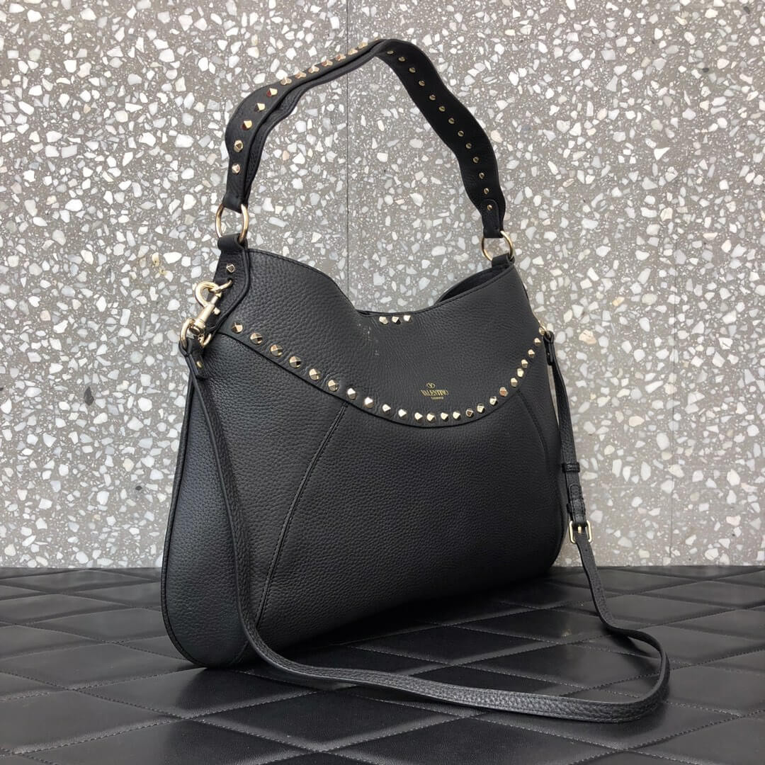Valentino Garavani Twinkle Studded Medium Leather Hobo Bag 2091