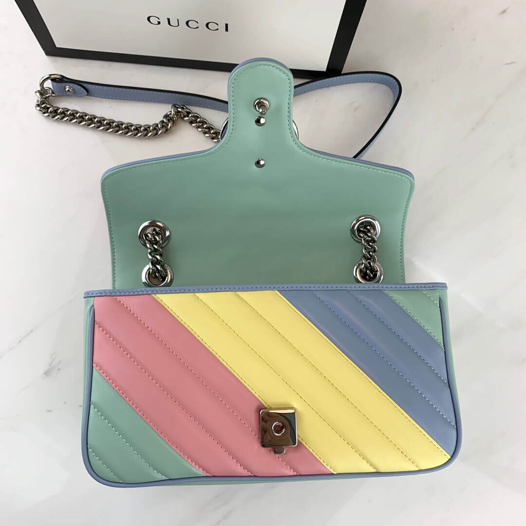 Gucci GG Marmont Small Shoulder Bag In Pastel And Rainbow 443497