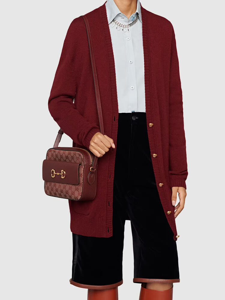 Gucci Horsebit 1955 Small Bag in Burgundy 645454